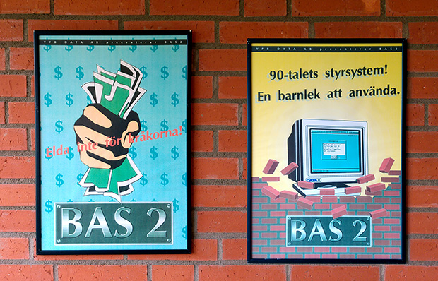BAS2 styrsystem reklamposter från Nordbygg 1992